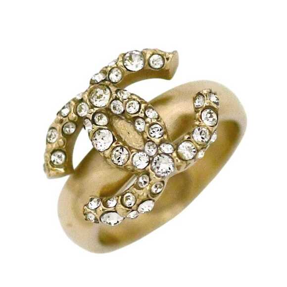 CHANEL Jewelry - Chanel ring, gold color, Coco Mark, AB2150, JP size 12, GP, rhinestone, F19 A...